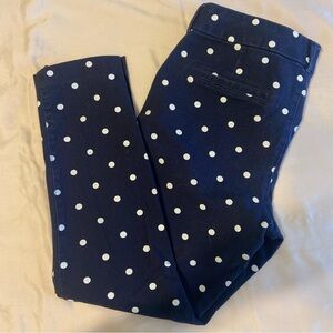 Old Navy Dark Blue Navy Pixie Pants with White Dots 10